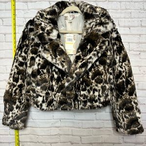 Designer faux fur cropped jacket
